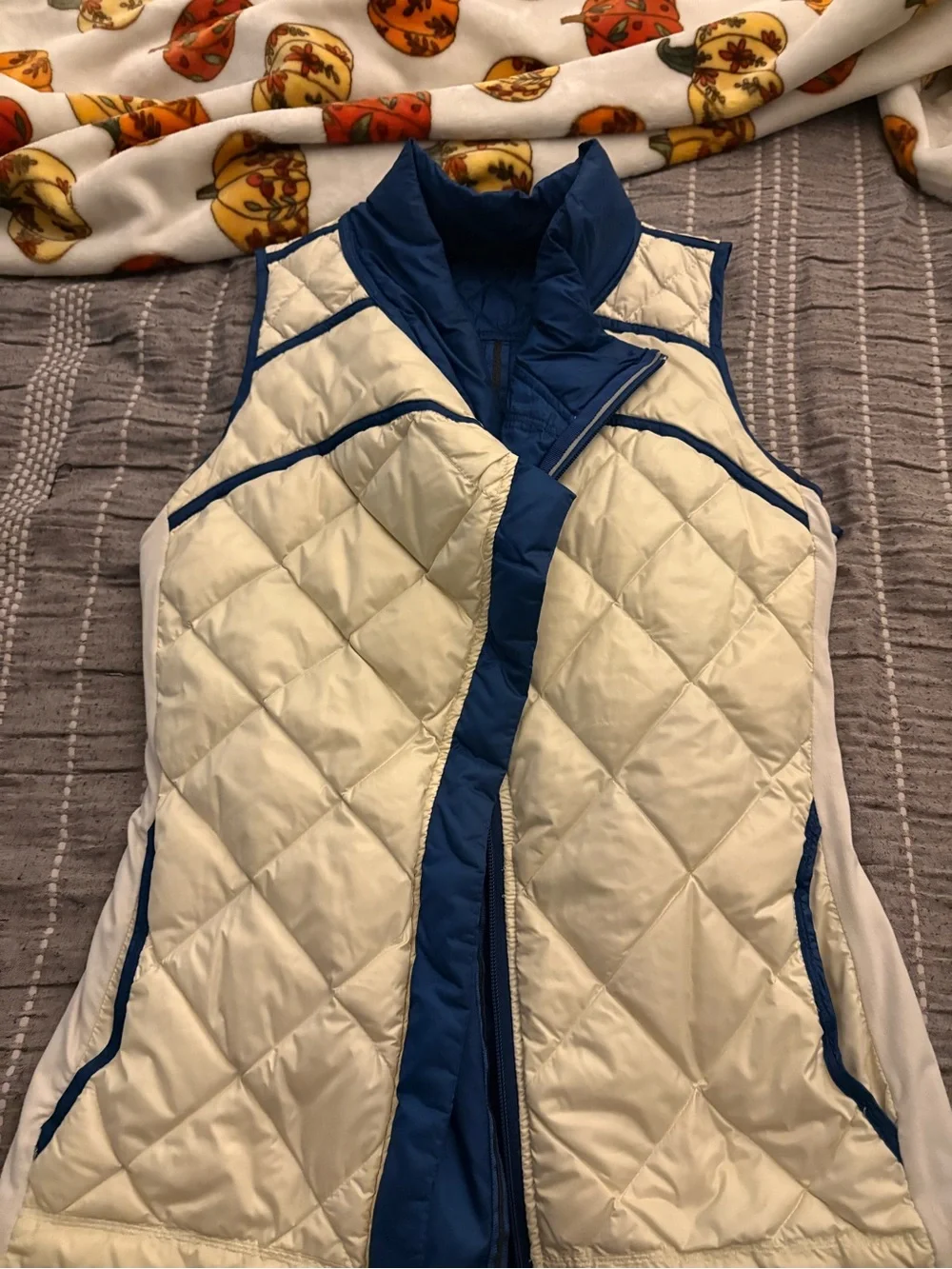lululemon athletica Navy Blue Quilted Zip Vest
